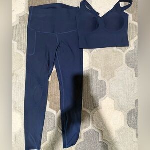 Blue Leggings with Utilitarian Design